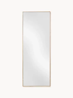 Espejo cuadrado de pie con marco de roble Avery