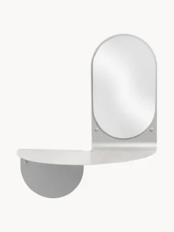 Espejo de pared artesanal con estante Flip