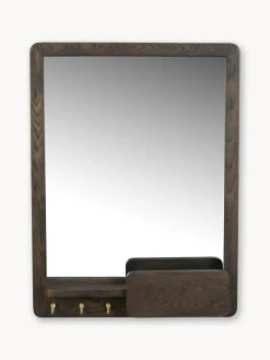 Espejo de pared con estante de madera de roble Inverness