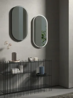 Espejo de pared ovalado con iluminación LED Avior