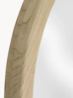 Espejo de pared redondo con marco de madera de mindi Alum