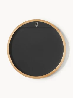 Espejo de pared redondo con marco de madera de roble Avery