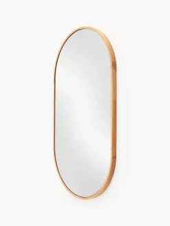 Espejo ovalado de pared con marco de roble Avery