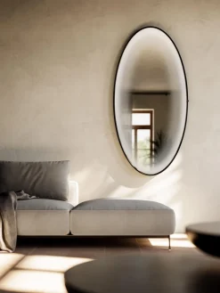 Espejo ovalado Foggy, 90 x 180 cm