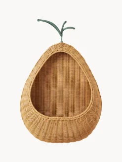 Estante de pared artesanal de ratán Pear