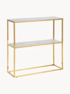 Estantería con estantes de vidrio en look mármol Aruba