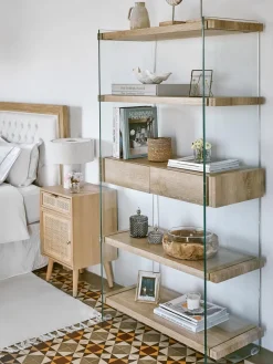 Estantería con paredes de vidrio y 5 estantes Kenya