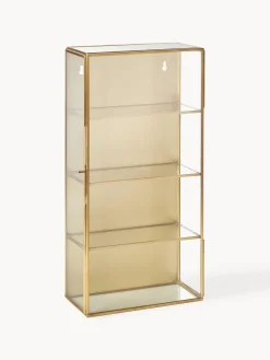 Estantería de pared de metal con baldas y puerta de cristal Ada