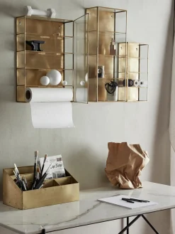 Estantería de pared de metal y vidrio Ada