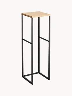 Estantería estrecha de metal y bambú Tower