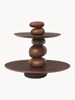 Fuente 2 pisos de madera de haya Pebble