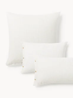 Funda de almohada de lino lavado con rayas finas Rinna