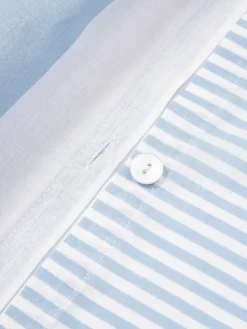 Funda de almohada doble cara de algodón a rayas Lorena