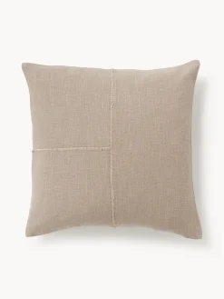 Funda de cojín artesanal con costura decorativa Terre