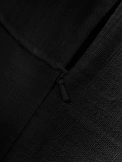 Funda de cojín artesanal de algodón con costuras decorativas Terre