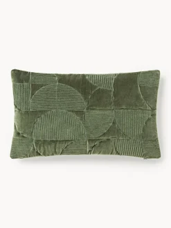 Funda de cojín bordada con estampado geométrico Verina