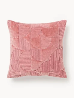 Funda de cojín bordada con estampado geométrico Verina