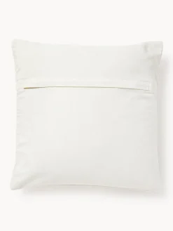 Funda de cojín bordada de algodón texturizada Reza