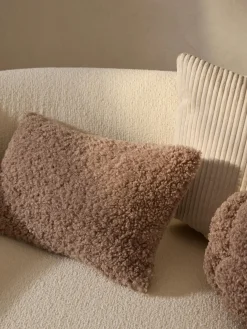 Funda de cojín de borreguillo Dotty