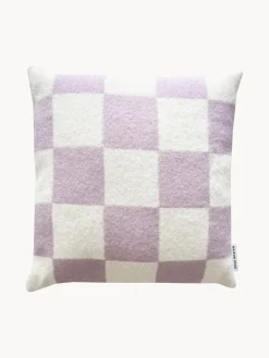 Funda de cojín de lana a cuadros Level Up