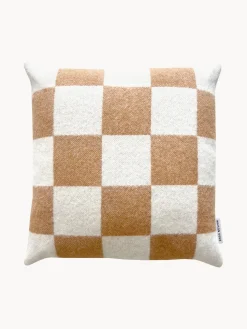 Funda de cojín de lana a cuadros Level Up