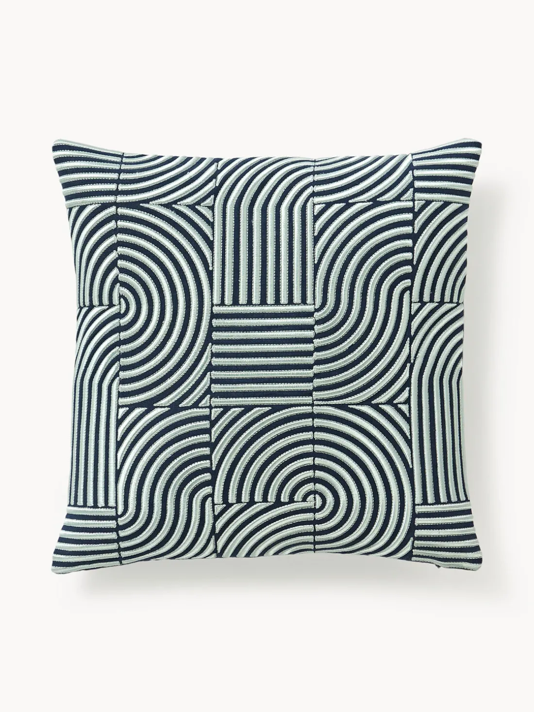 Funda de cojín de lino con estampado gráfico Lexi