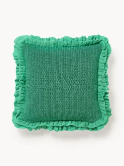 Funda de cojín de punto con volantes Pansy