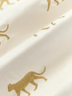 Funda de cojín de terciopelo bordada Cheetah