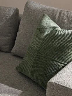 Funda de cojín de terciopelo de estructura lineal fina Fiona