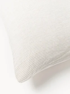 Funda nórdica de lino lavado con rayas finas Rinna