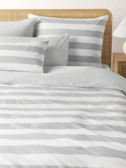 Funda nórdica doble cara de algodón a rayas Lorena