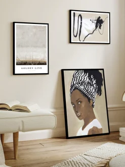 Impresión digital enmarcada Golden Line