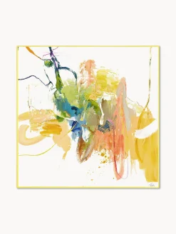 Impresión sobre lienzo acabada a mano enmarcada Confidential Yellow