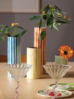 Jarrón artesanal de porcelana Ray, 24 cm