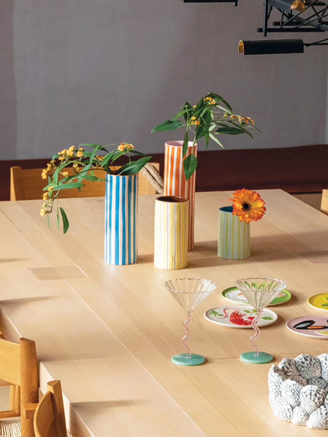 Jarrón de porcelana artesanal Ray, 13 cm