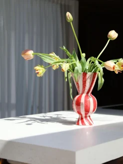 Jarrón de rombos pintado a mano, 30 cm