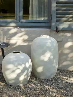 Jarrón de suelo grande de gres Bruno, 62 cm