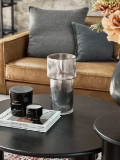 Jarrón de vidrio acanalado Lija, 30 cm