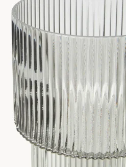 Jarrón de vidrio acanalado Lija, 30 cm