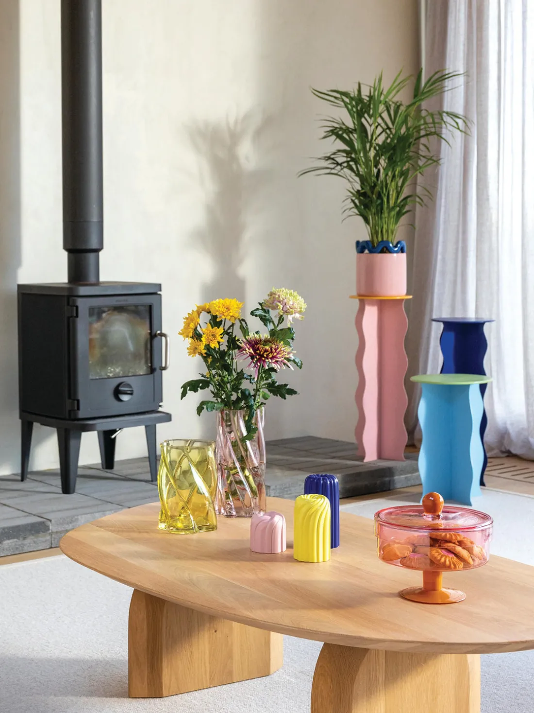 Jarrón de vidrio Marshmallow, 25 cm