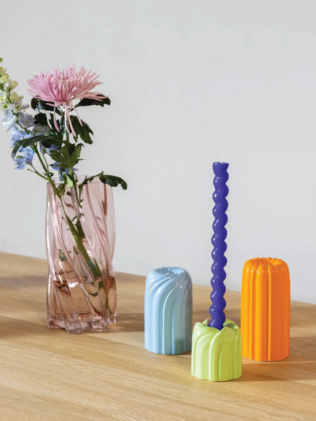 Jarrón de vidrio Marshmallow, 25 cm