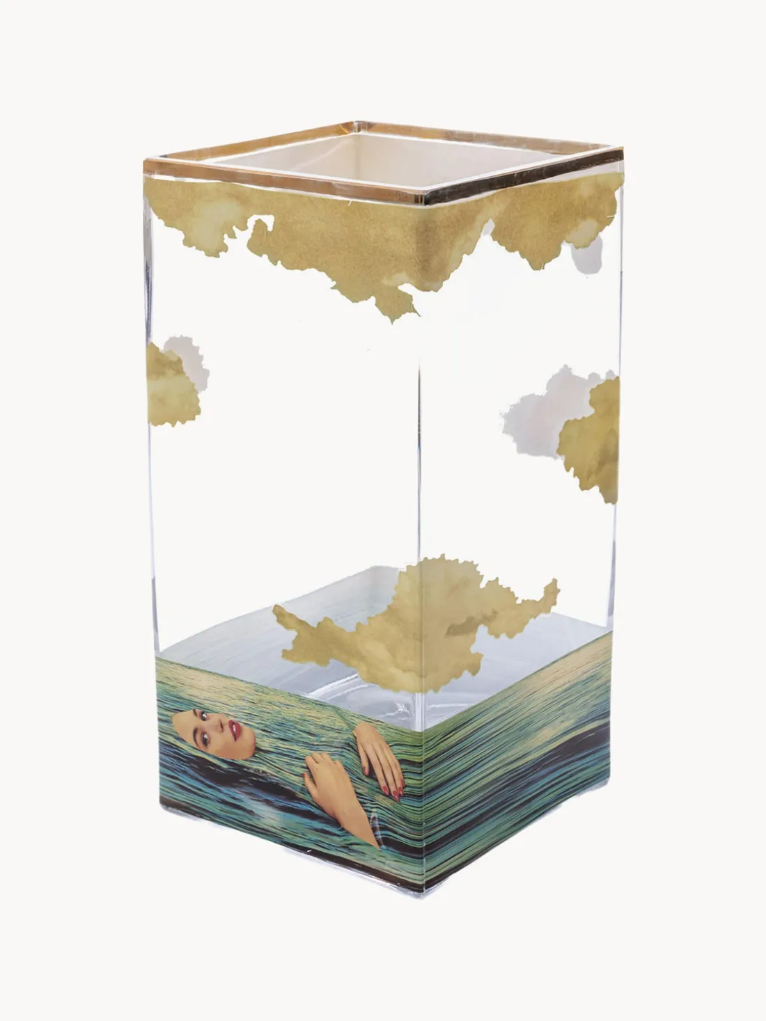 Jarrón de vidrio Sea Girl, 30 cm