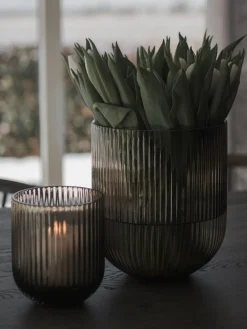 Jarrón de vidrio Simple Stripe, 22 cm