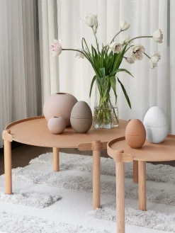 Jarrón de vidrio soplado artesanalmente con relieves Gry, 30 cm