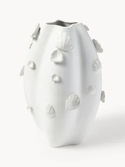 Jarrón esmaltado con decoración de conchas Mar, 31 cm