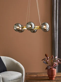 Lámpara araña de cristal espejado Circle