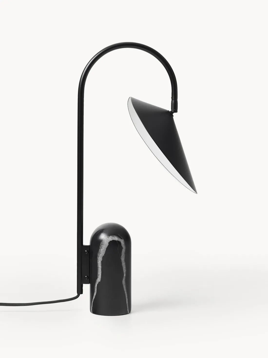 Lámpara de mesa grande ajustable con base de mármol Arum