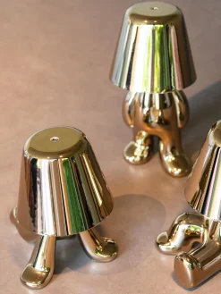 Lámpara de mesa LED pequeña regulable Golden Brothers Ron