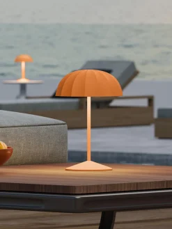 Lámpara de mesa pequeña para exterior LED regulable Ombrellino, portátil
