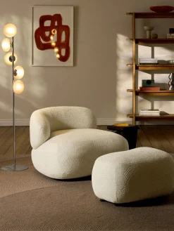 Lámpara de pie de vidrio opalino Rosia